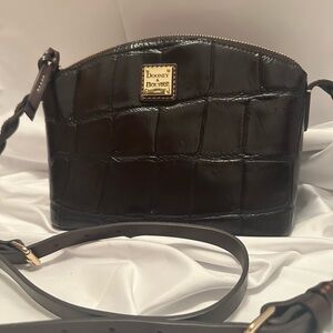 Dooney & Bourke Espresso Croc-Embossed Denison Mini Domed Crossbody Bag
